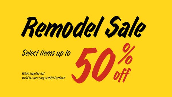 Remodel Sale Select items up to 50% Off