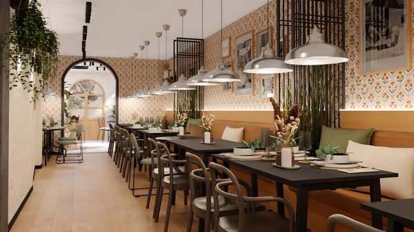 Restaurant on la tradició es fusiona amb un disseny contemporani i es cuida cada detall. Els materials naturals, la fusta clara i els motius decoratius aporten calidesa i personalitat per crear un ambient ple de serenitat i harmonia.