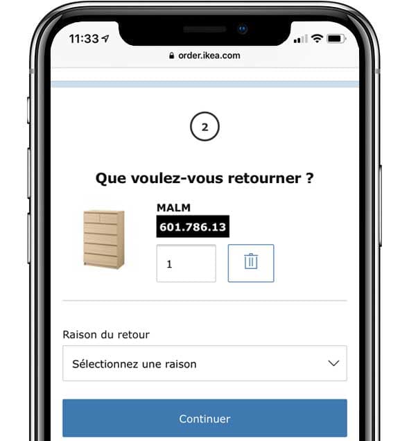 Retours rapides en magasin IKEA