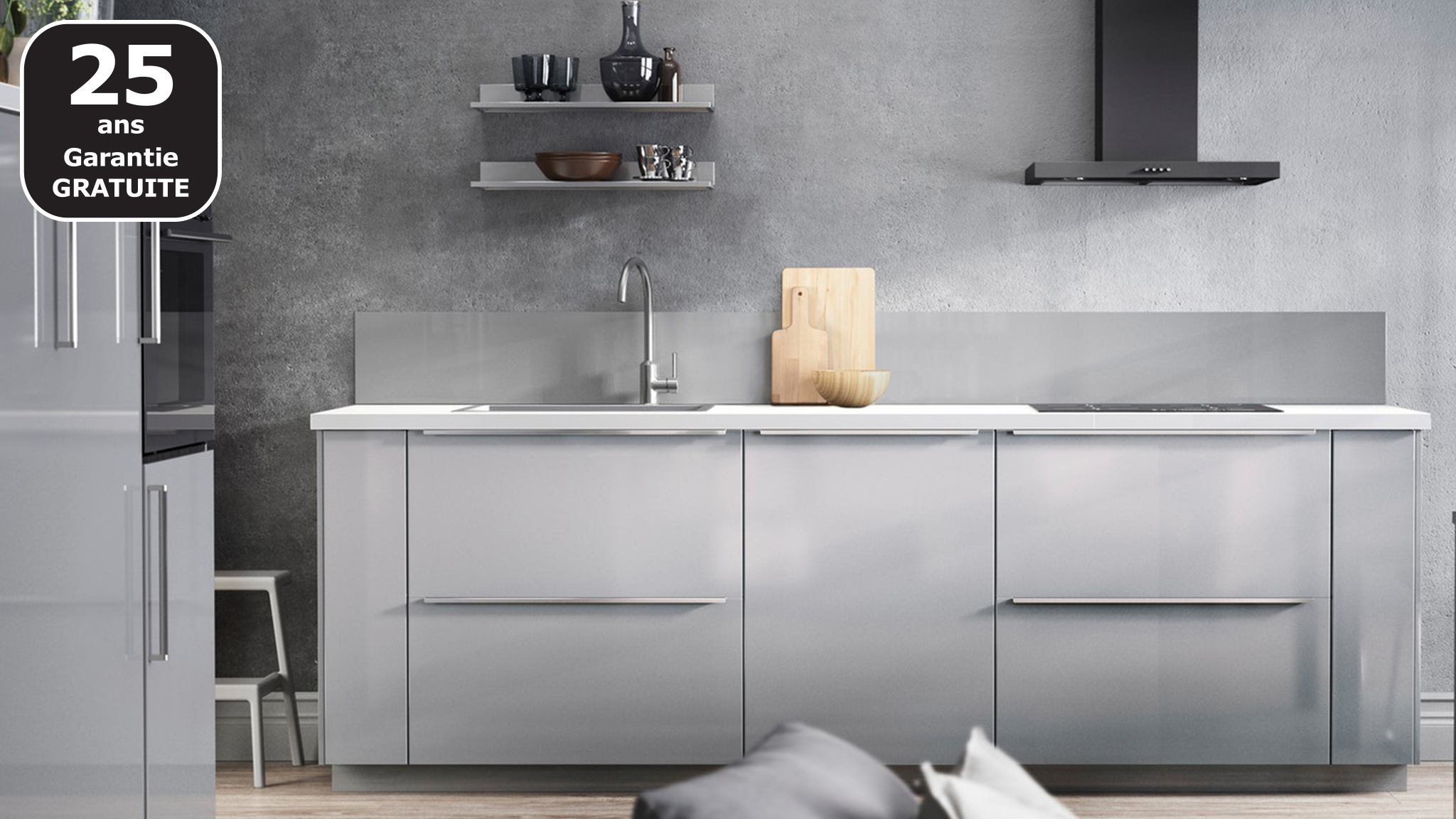 Cuisines METOD finition RINGHULT gris brillant IKEA