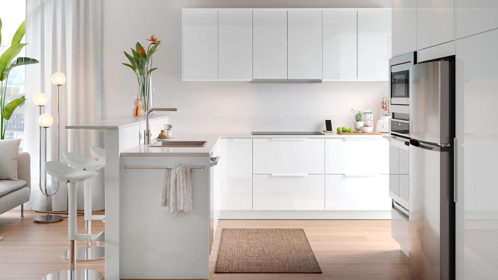 High Gloss White Kitchen Cabinets – RINGHULT Series - IKEA