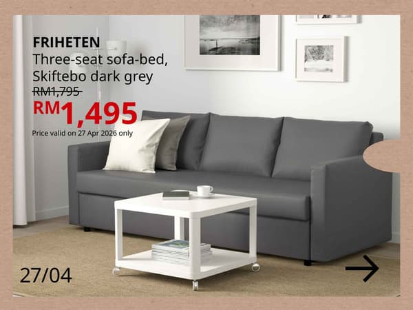 RM300 off 30341149 FRIHETEN N SB3 SKIFTEBO DARK GREY AP