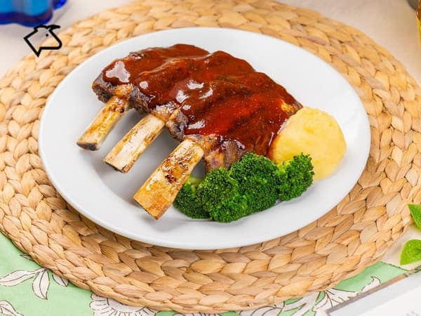 Roast beef ribs with tangy BBQ sauce