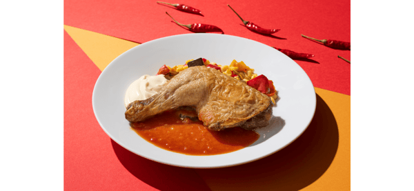 Roasted chicken with spicy tomato sauce