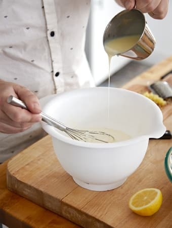 Rober whisking up the ingredients for a lemon mousse