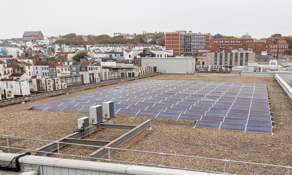 Roof with solar panels