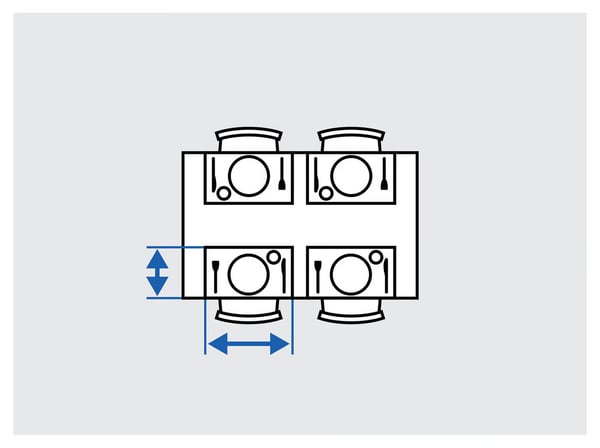 Room for plates and cutlery