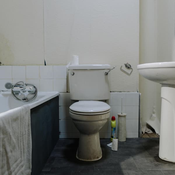 Roomset showing poor living conditions of thousands of families in IKEA Hammersmith.