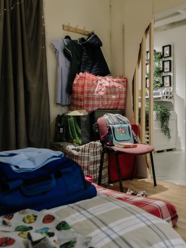 Roomset showing poor living conditions of thousands of families in IKEA Hammersmith.