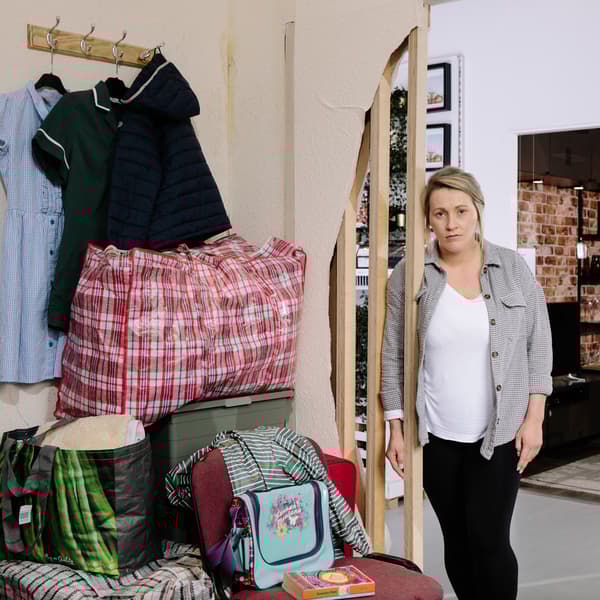 Roomset showing poor living conditions of thousands of families in IKEA Hammersmith.