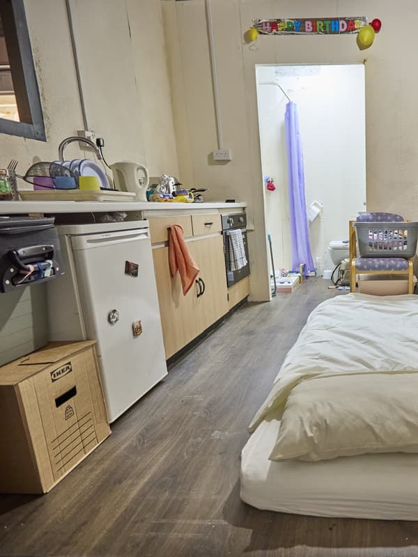 Roomset showing poor living conditions of thousands of families in IKEA Warrington