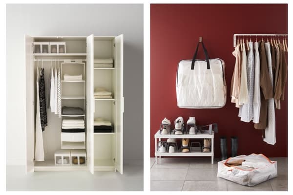 Roupeiro c/3 portas BRIMNES | PVP: 159€ | 404.079.22
Caixa de arrumação PÄRKLA | PVP: 1,99€ | 503.953.82