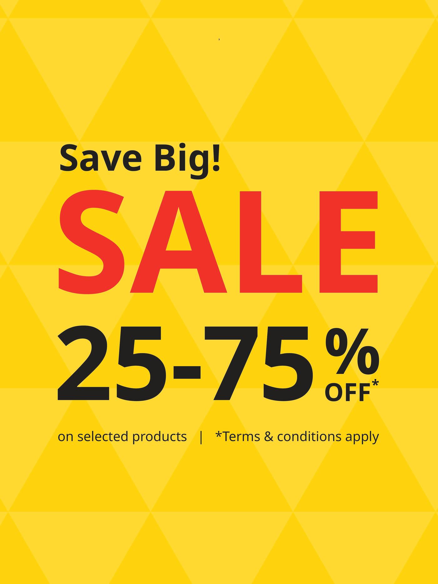 SALE 25-75% off