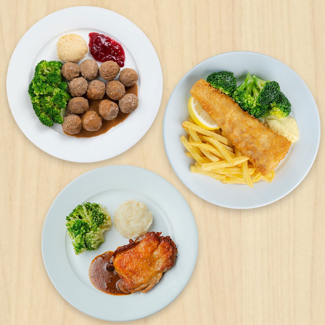 SALE at the Swedish Restaurant - 12pcs meatballs, Fish & Chips and Chicken Chop