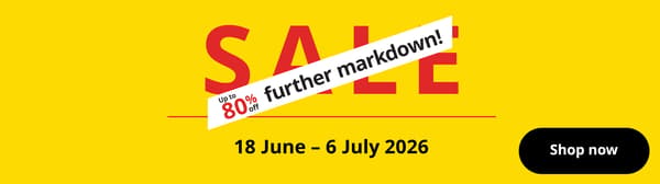 Sale from 18 June - 6 July 2026 further markdown