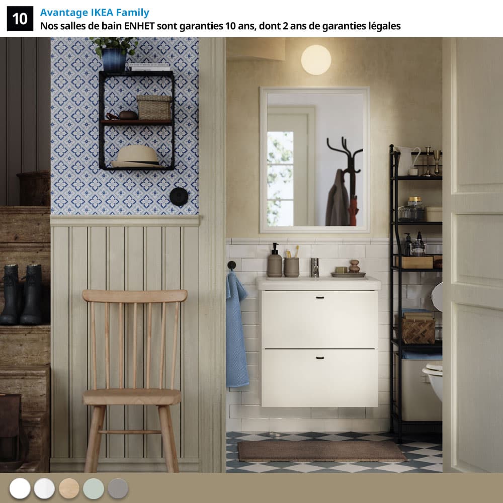 Salle de bain ENHET style rustique campagne