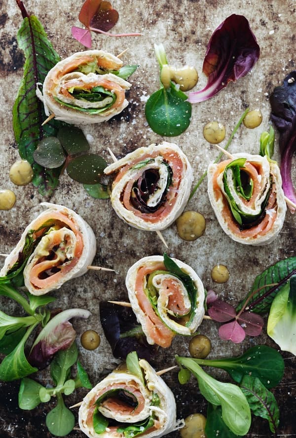Salmon and vegetable rolls