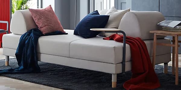 Salón con sofá cama FLOTEBBO beixe