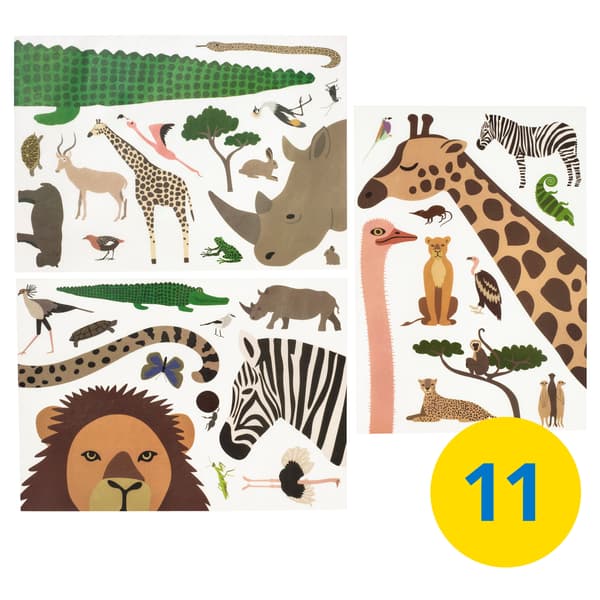 SANDLÖPARE dekoratívne nálepky, 3-dielna súprava.