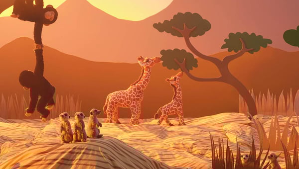 SANDLÖPARE Stofftiere in der Savanne