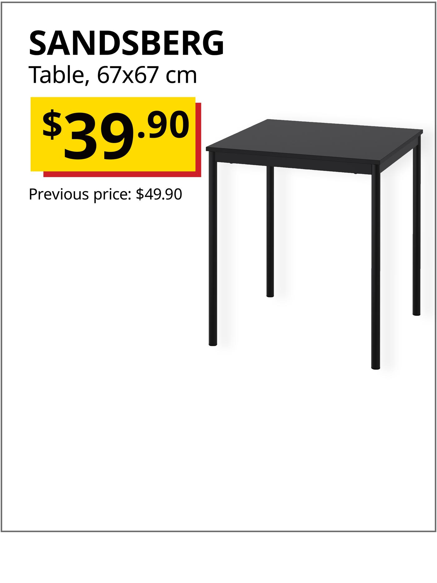 SANDSBERG dining table, 67x67 cm