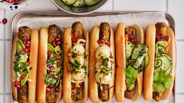 Saucisses végétales et leurs trois garnitures