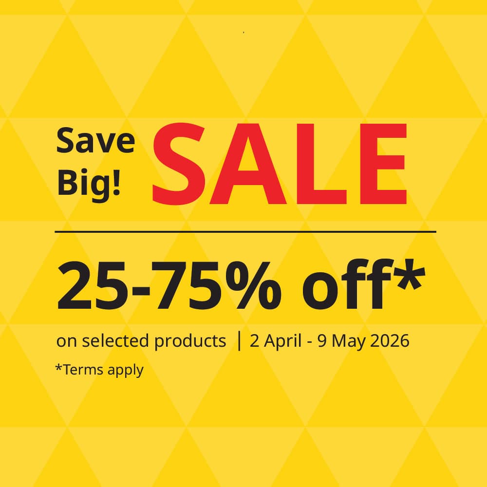 Save big, sale. 25-75% off 2nd April - 9th May
