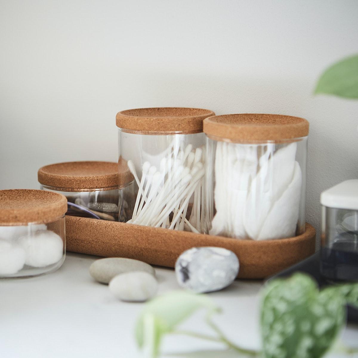 SAXBORGA jar with cover and tray.