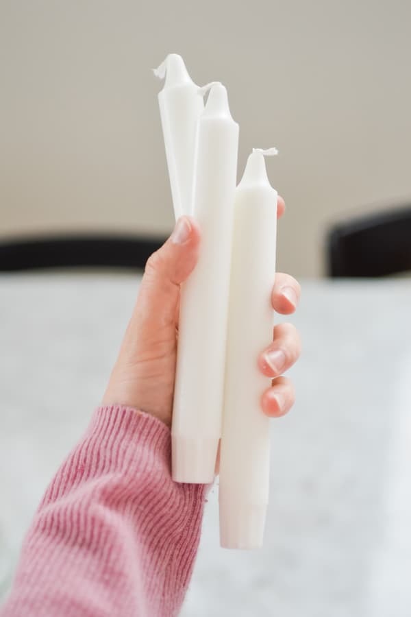 Scentless white candles