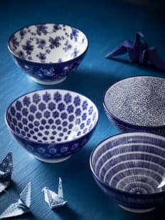 Schitterende blauwe schalen