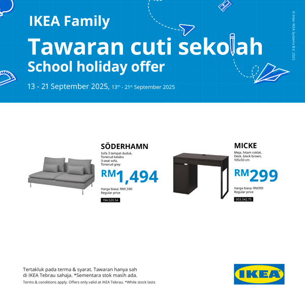 School Holiday Offer at IKEA Tebrau
