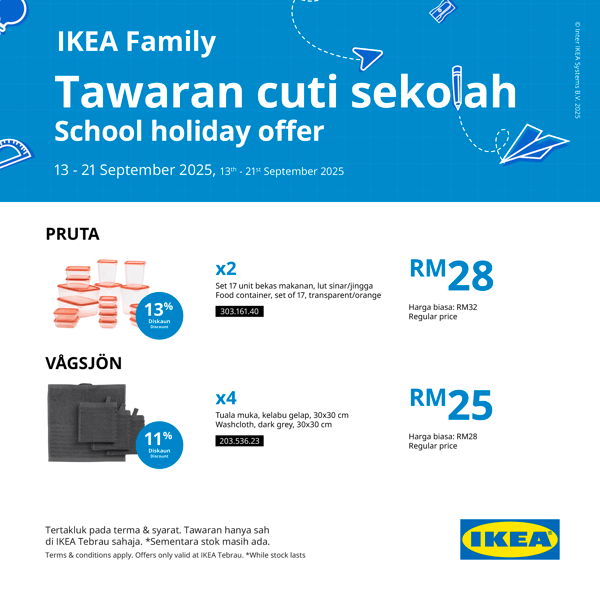 School Holiday Offer at IKEA Tebrau