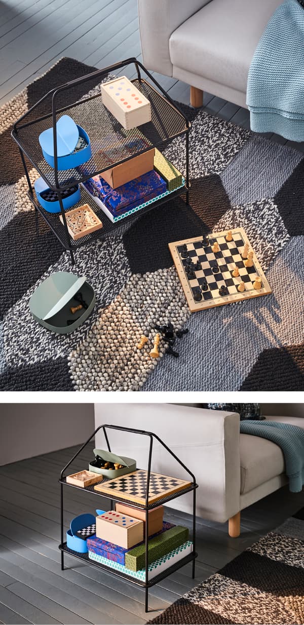 Se ti piacciono le serate in compagnia con un bel gioco da tavolo, il portariviste IKEA YPPERLIG ti permetterà di tenerli tutti a portata di mano ovunque, grazie alla sua leggerezza. 