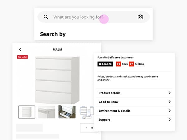 Search and product details view