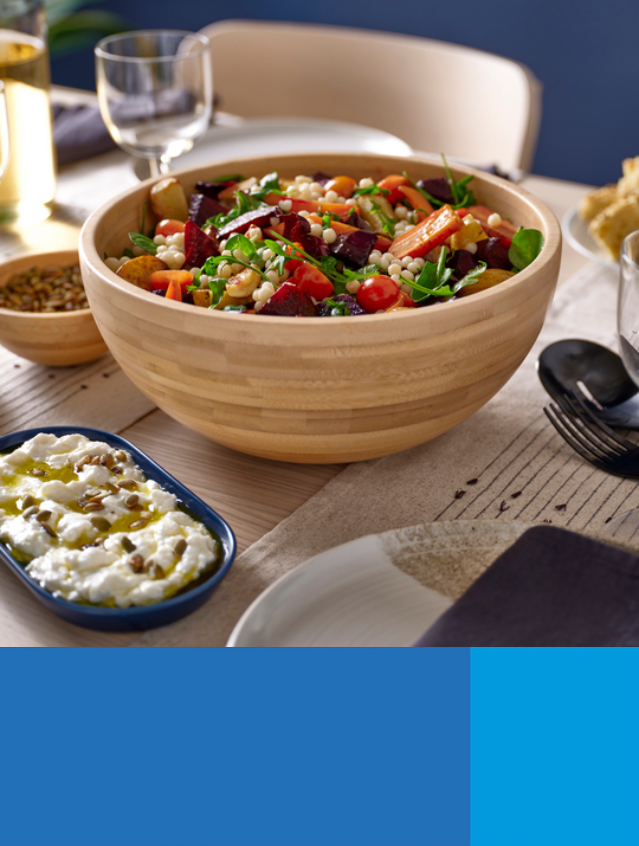 Serveware on a kitchen dining table