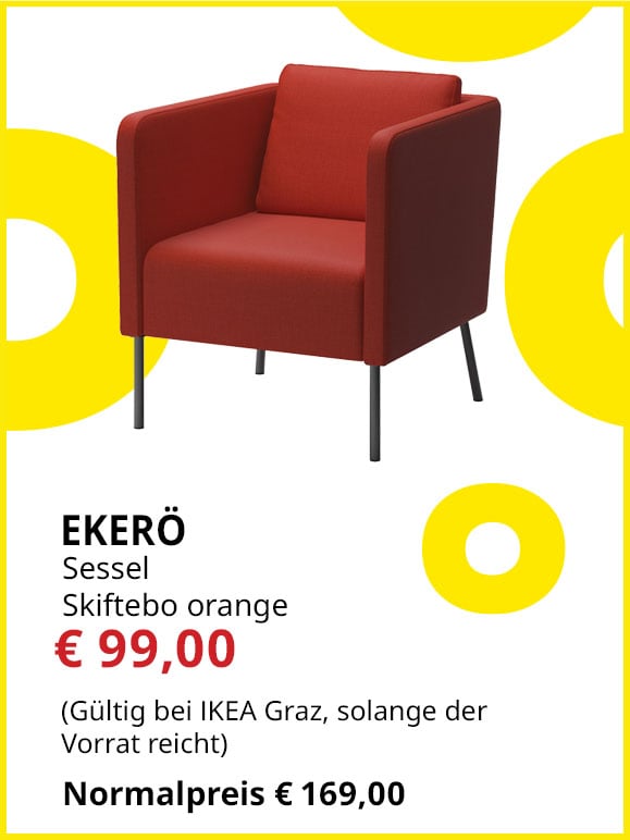 Sessel Ekerö, Bezug Skiftebo Orange, Statt €169 um €99.