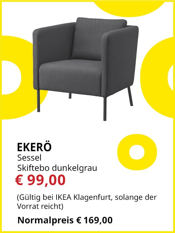 Sessel Ekerö, Dunkelgrau, statt €169 um €99.