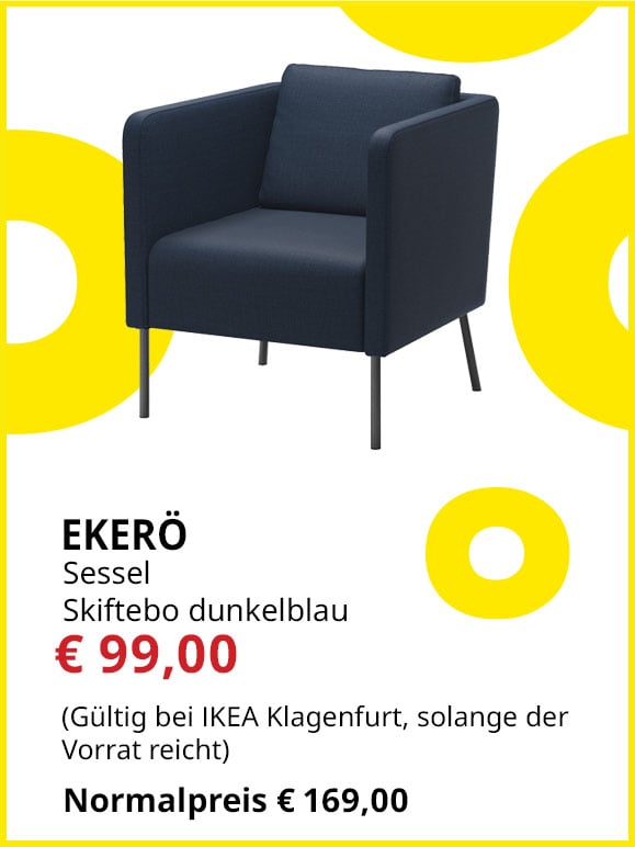 Sessel Ekerö, Dunkleblau, statt €169 um €99.