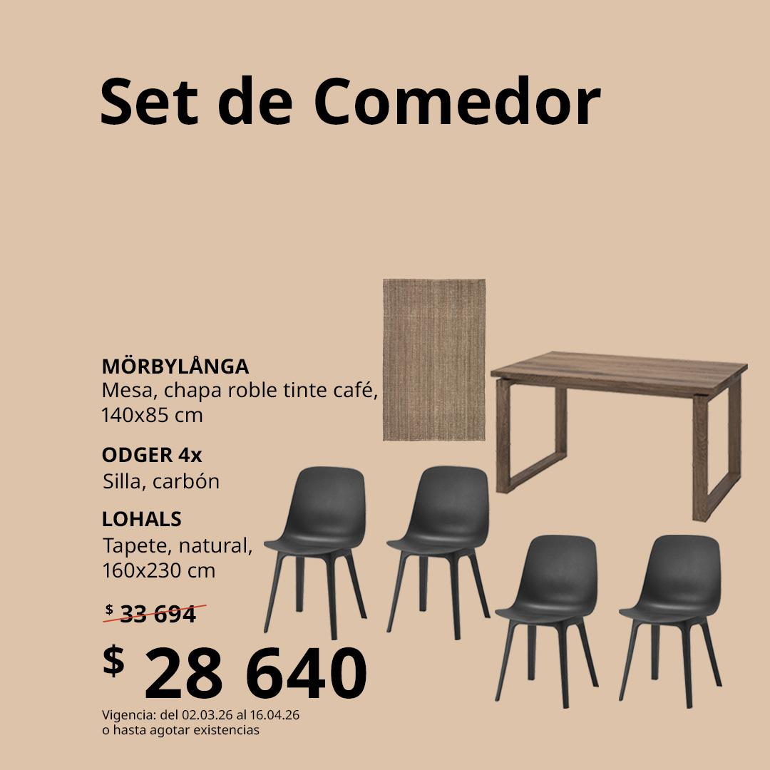 Set de comedor gráfico, MORBYLANGA + ODGER + LOHALS
