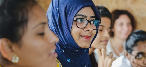 Several women, including Shireen Begum, co-worker at IKEA India.
