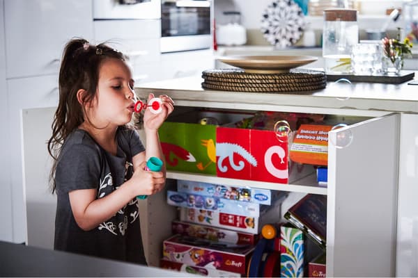  Share kitchen storage with kids so they feel part of the home.