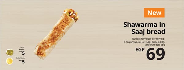 Shawerma is saaj bread