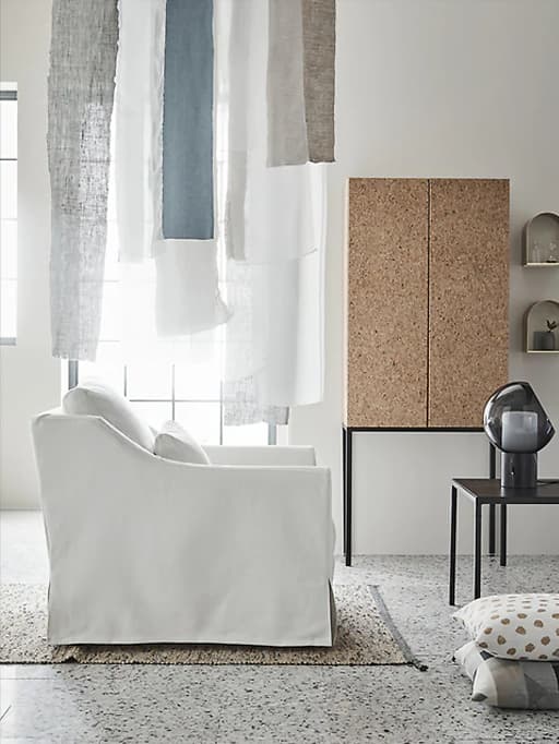 Shelving, table, cushion cover