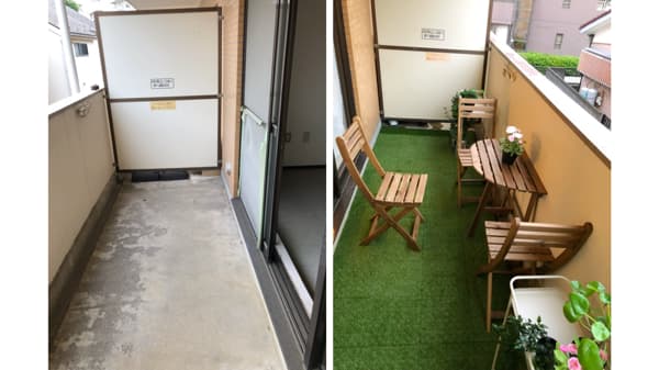 国立市保有シェルターのベランダ。
