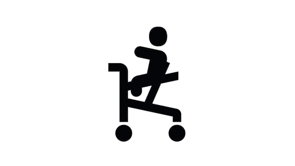 ショッピングカートに座る子どものピクトグラムアイコン。