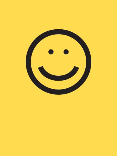 Show what makes you happy on a yellow background