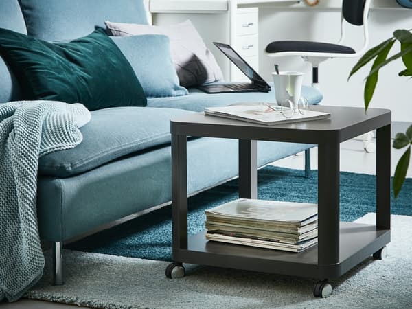 side coffee table with castor