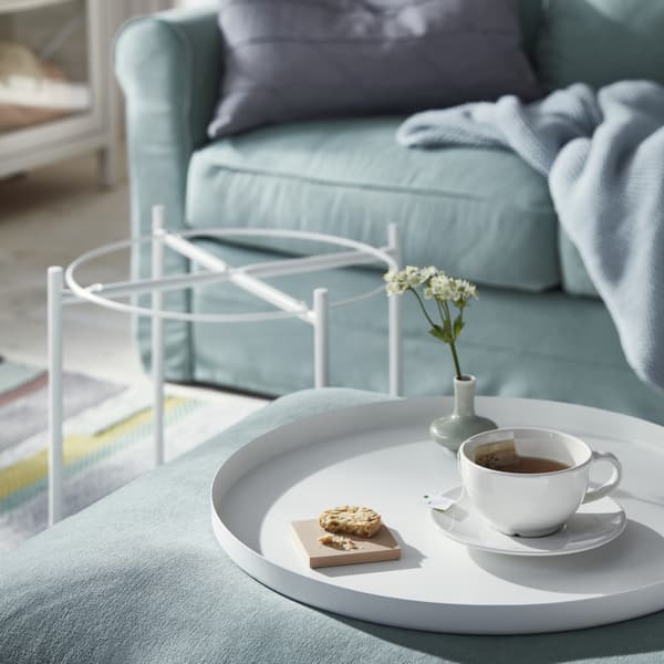 Side table with removable top plate