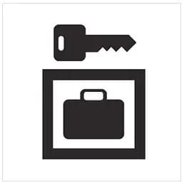 Sign for coin lockers.