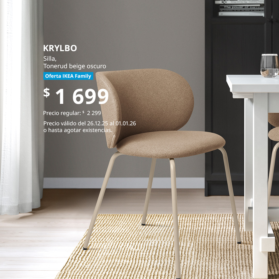 Silla beige oscuro KRYLBO 